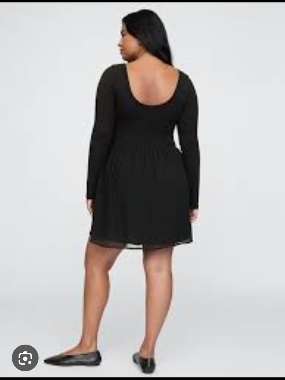 GAP Ballerina Swoop Neck Long-Sleeve Mixed Media Dress XLL TALL NWT